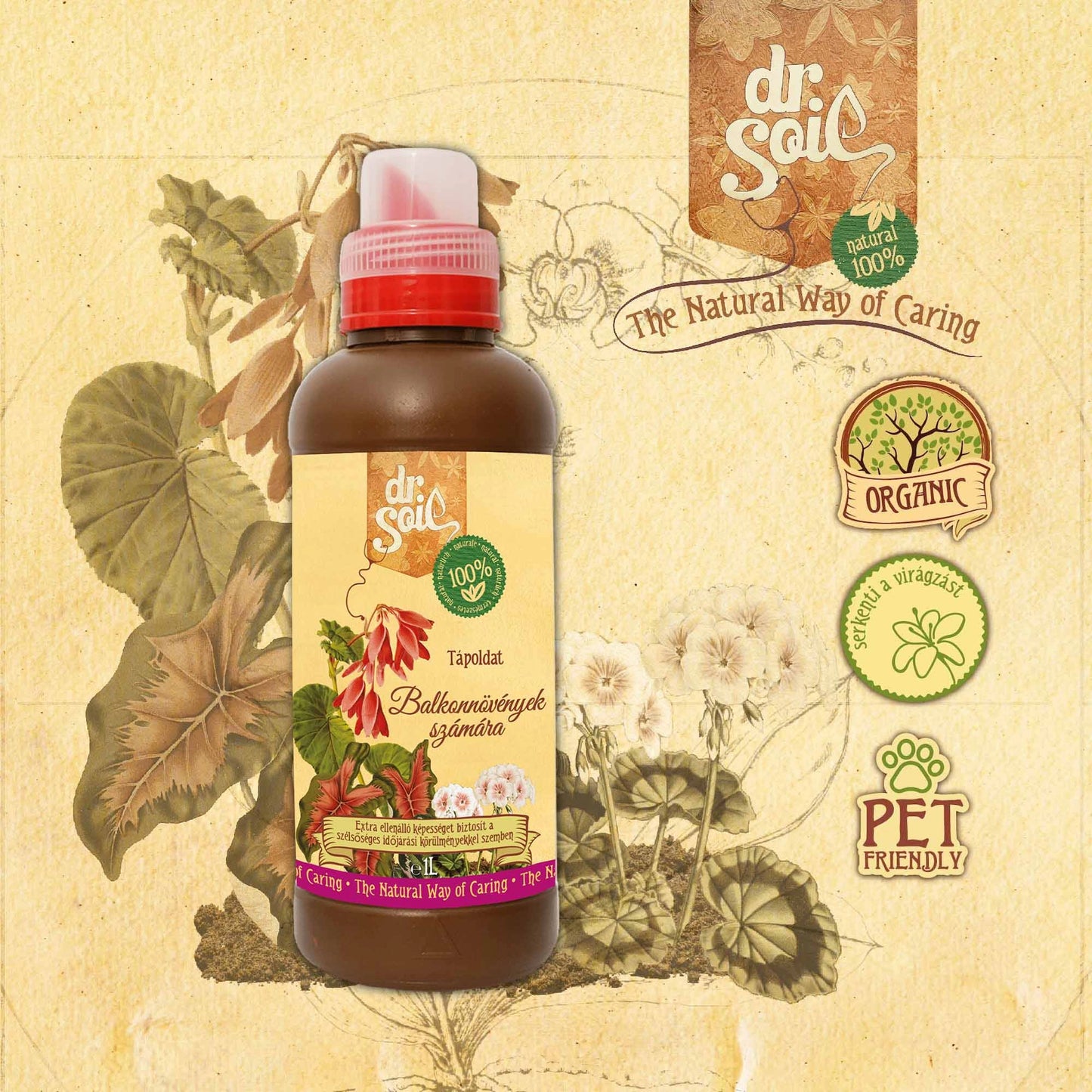 Dr. Soil Organischer Flüssidünger für Balkonpflanzen - 1 l